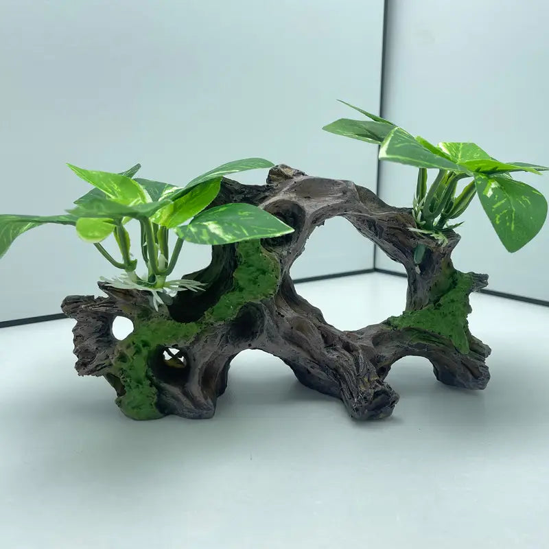 Artifical Driftwood Cave Fish Tank Plants