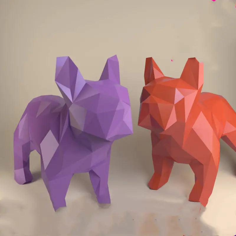 3D Paper Model of French Bulldog