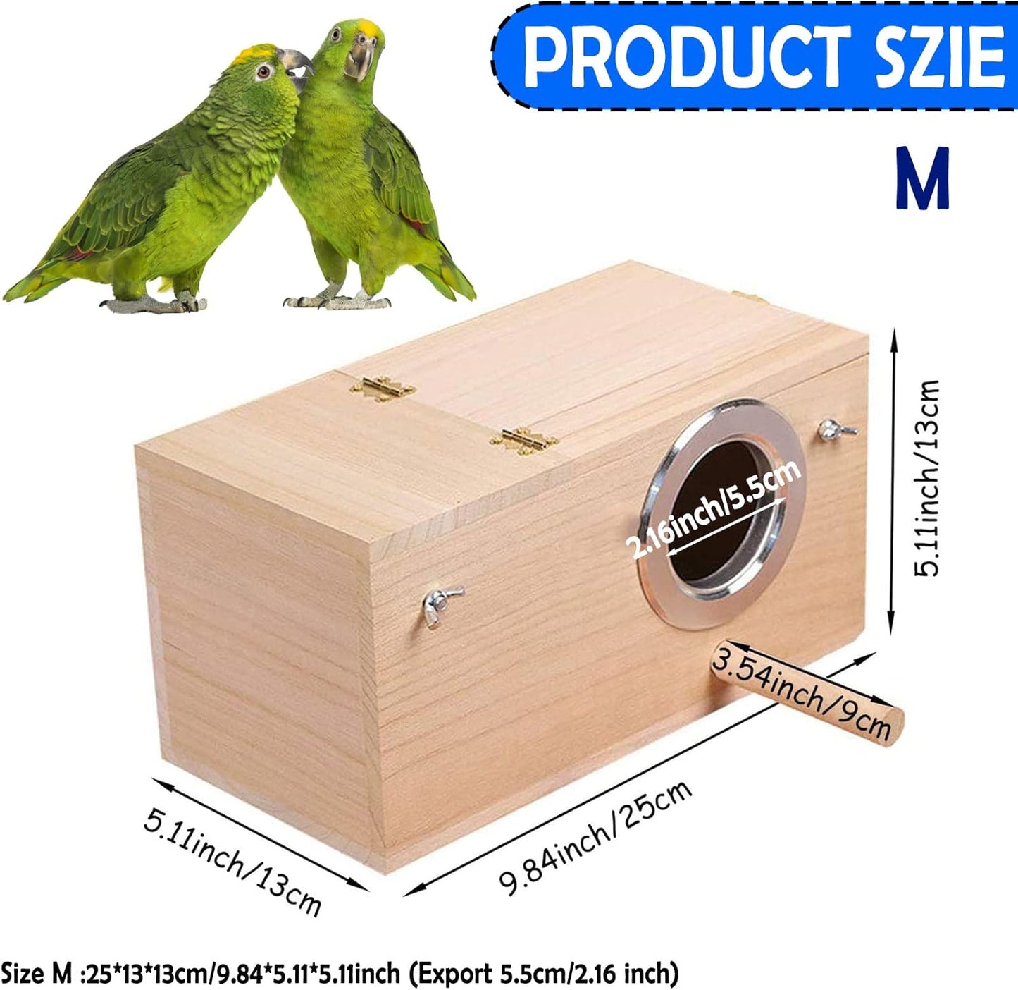 Wooden Budgie Bird Breeding Nest House