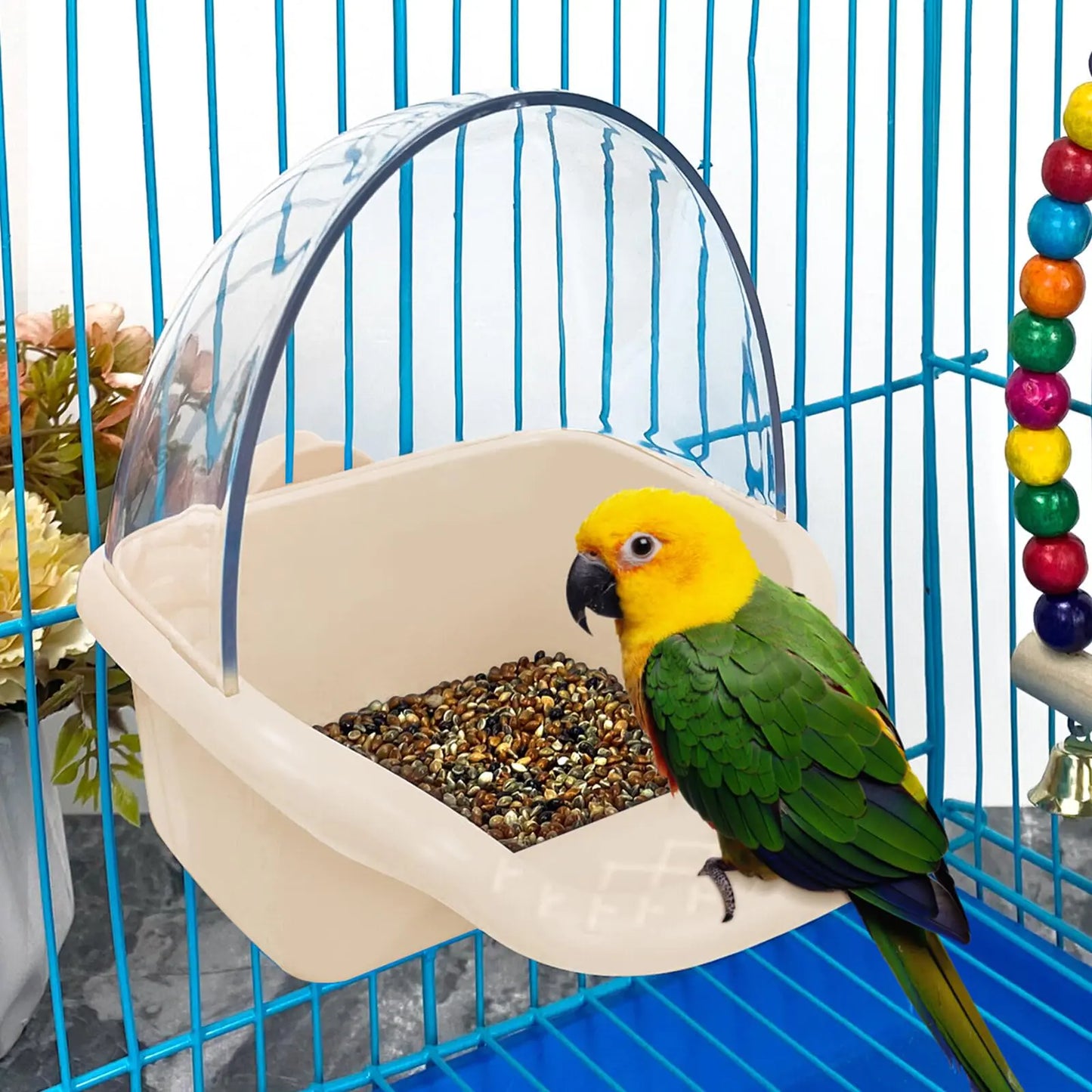 Water Shower Food Feeder Holder Tray