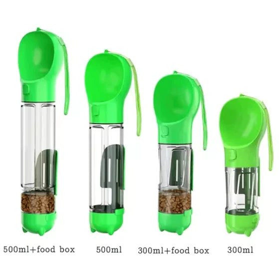 3-in-1 Portable Dog Water Bottle & Food Dispenser