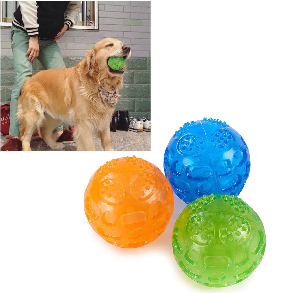 Pet Squeak Chew Bouncy Rubber Toy Ball