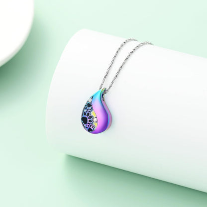 Pet Paw Print Teardrop Urn Necklace