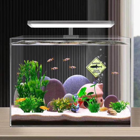 Artificial Green Plastic Plants Aquarium Decor Set