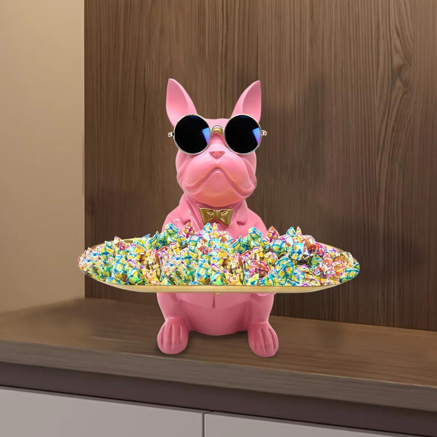 Sitting Bulldog Statue Tray