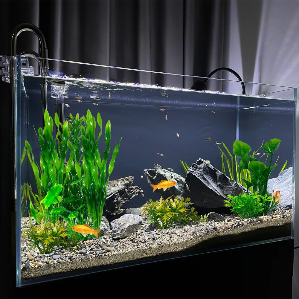 Artificial Green Plastic Plants Aquarium Decor Set