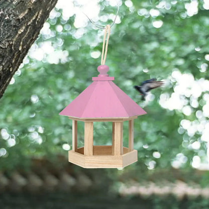 Wooden Bird Feeder & Water Dispenser