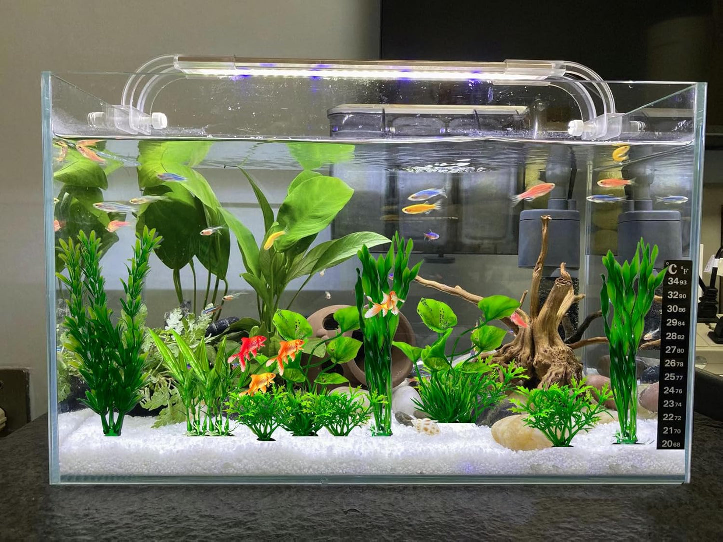 Artificial Green Plastic Plants Aquarium Decor Set