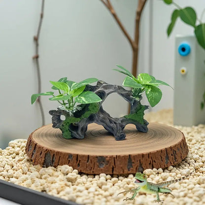 Artifical Driftwood Cave Fish Tank Plants