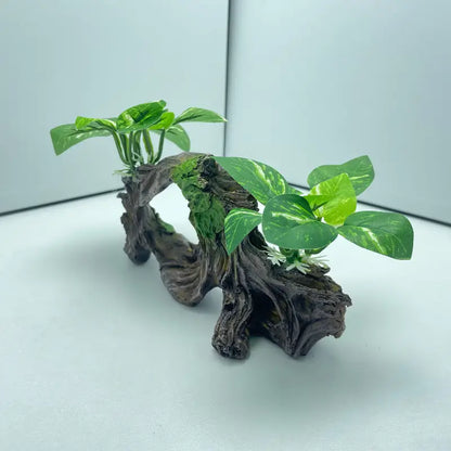 Artifical Driftwood Cave Fish Tank Plants