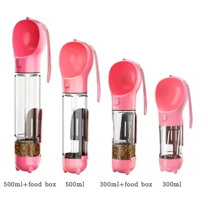 3-in-1 Portable Dog Water Bottle & Food Dispenser
