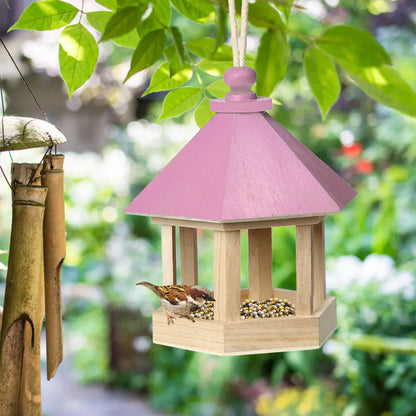 Wooden Bird Feeder & Water Dispenser