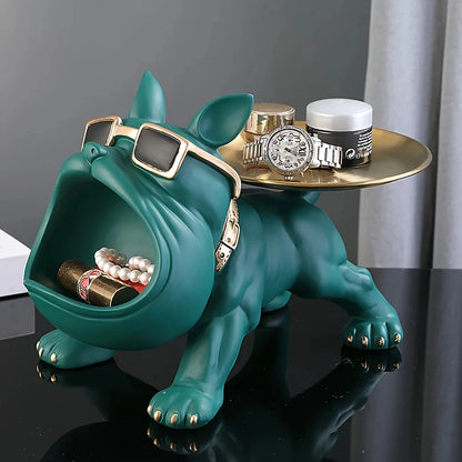 Resin French Bulldog Tray Statue