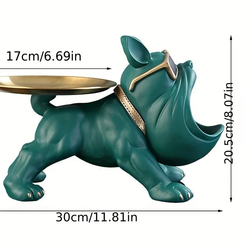 Resin French Bulldog Tray Statue