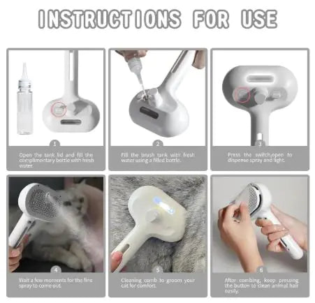Steamy Pet Spray Brush