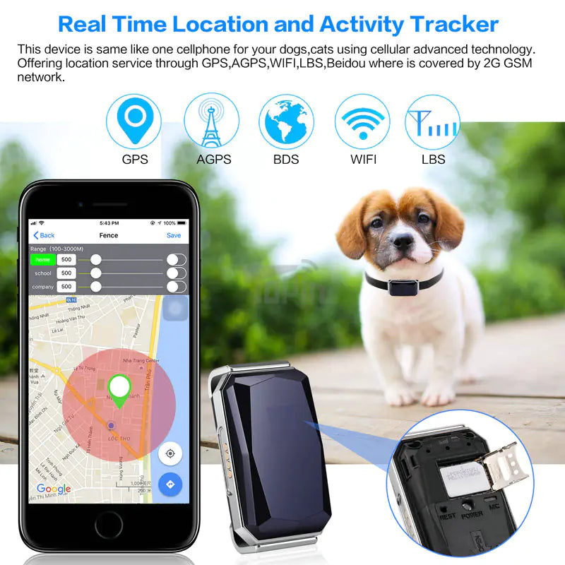 GPS Lost Pet Location Tracking Collar