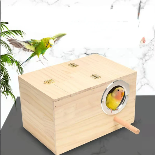 Wooden Budgie Bird Breeding Nest House