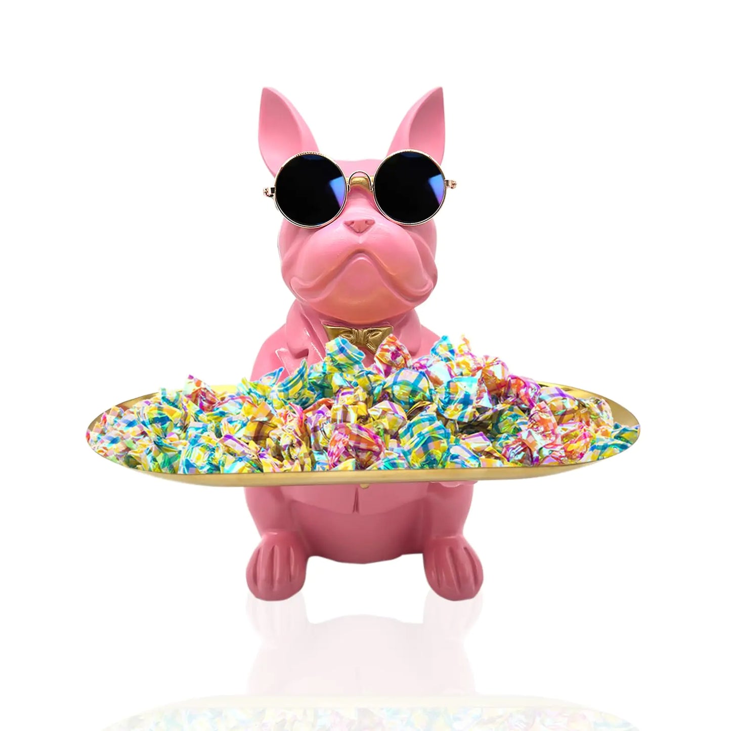 Sitting Bulldog Statue Tray